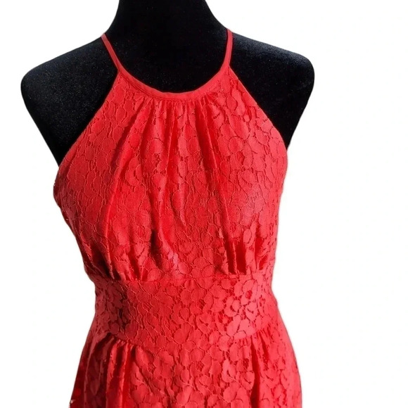 B. Darlin Peach Lace Mini Dress Size 1/2 - Picture 5 of 13